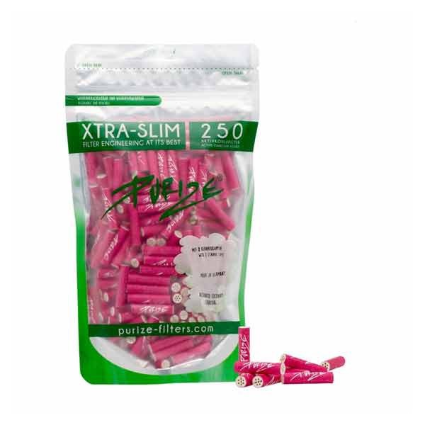 Purize Xtra Slim Aktivkohlefilter Pink (250 Stück)